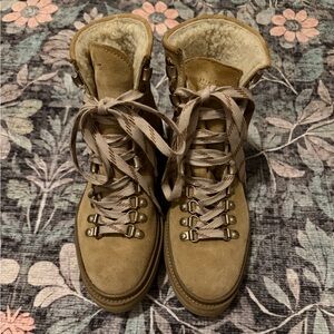 Allsaints suede lace up lug sole boots